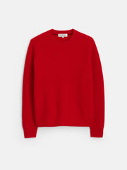 Jordan Sweater In Washed Cashmere In Bright Red