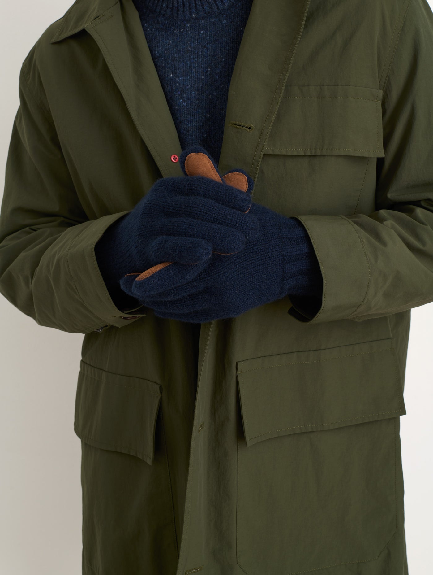 Cashmere Leather Patch Gloves