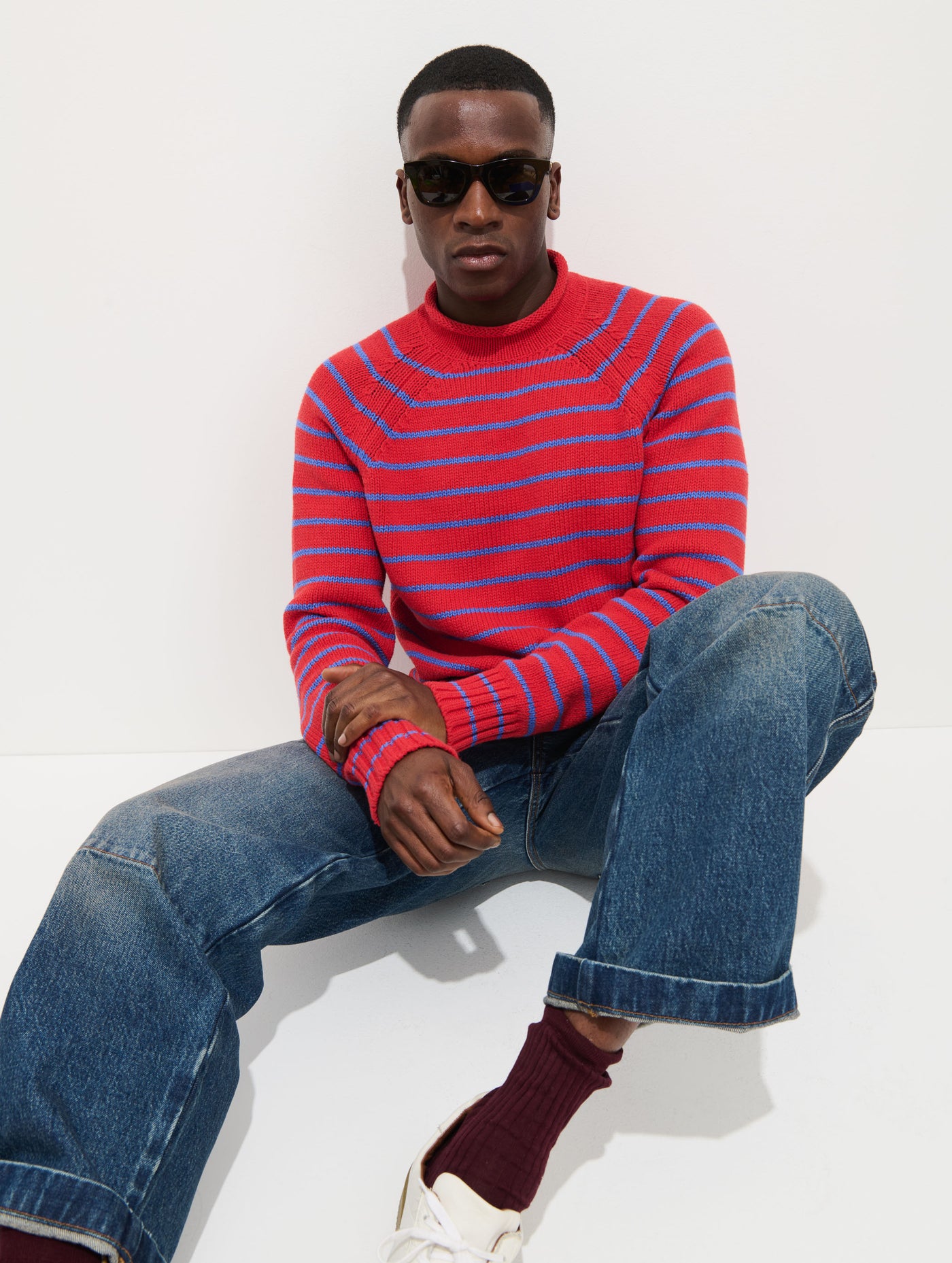Alex Striped Rollneck In Cotton