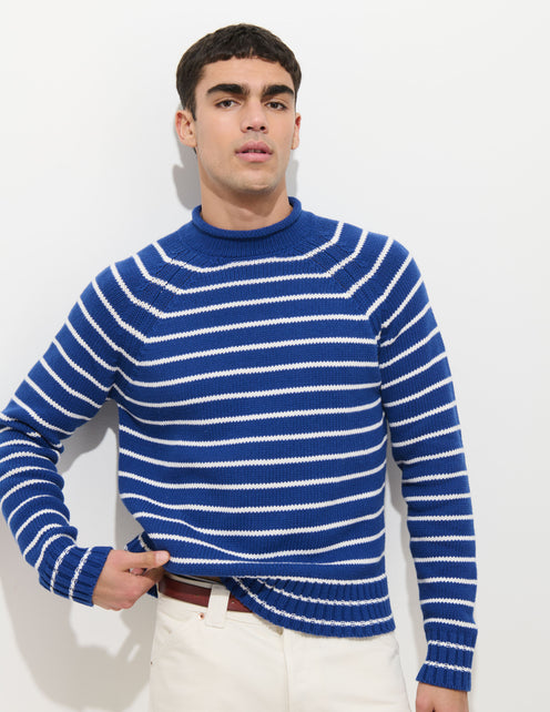 Alex Striped Rollneck In Cotton