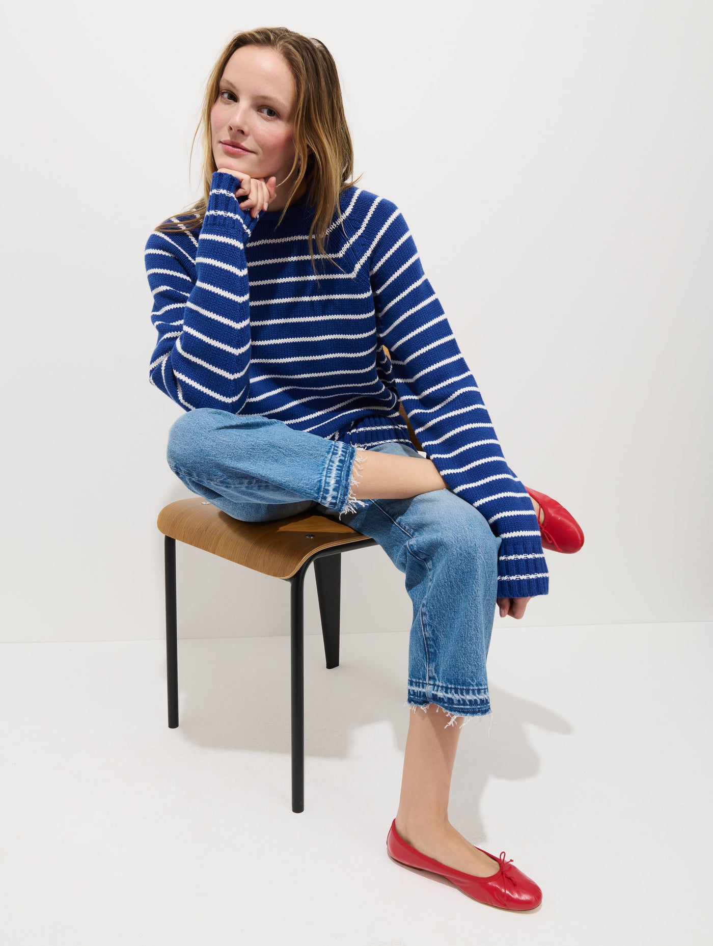 Alex Striped Rollneck In Cotton