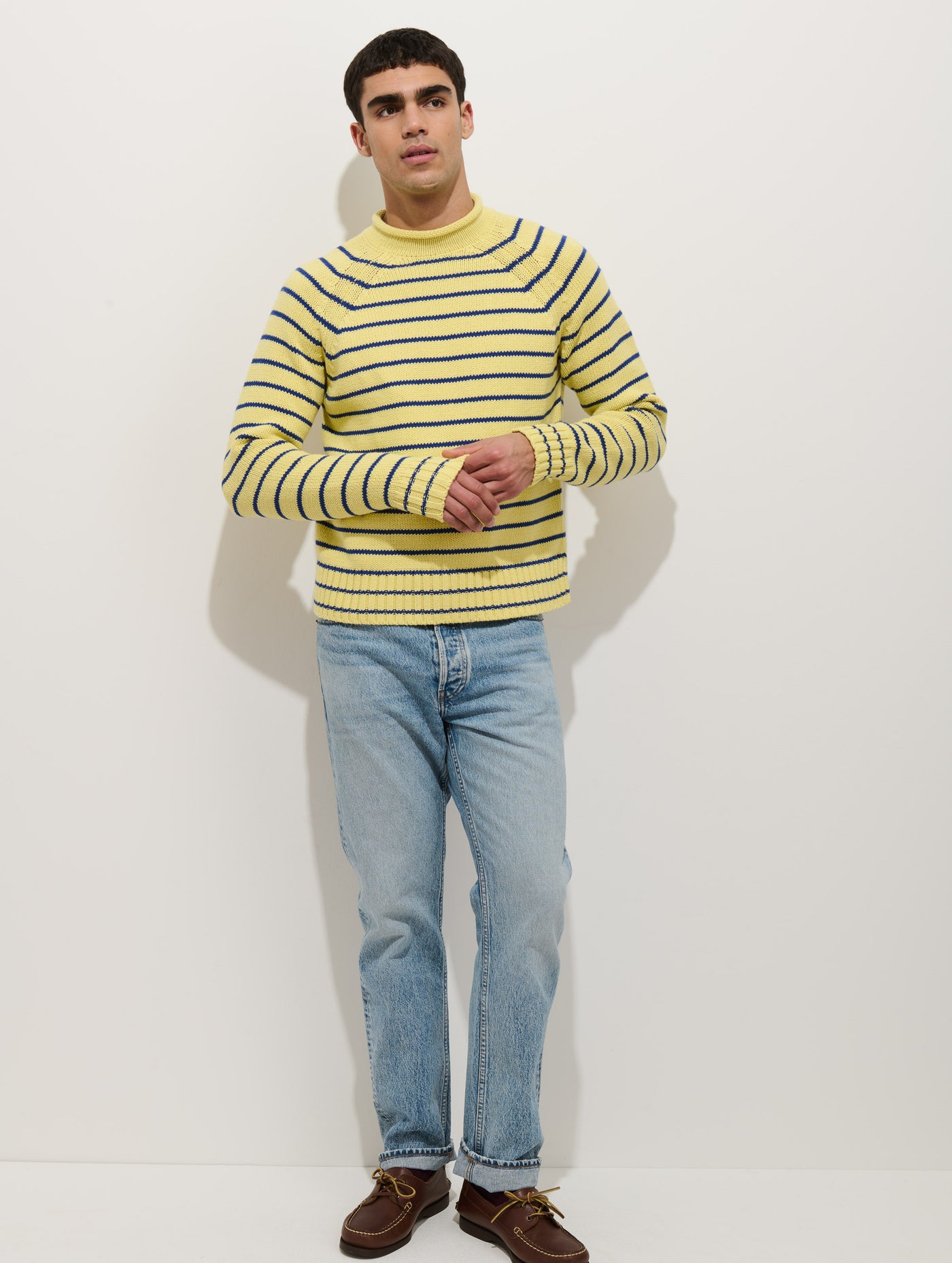 Alex Striped Rollneck In Cotton