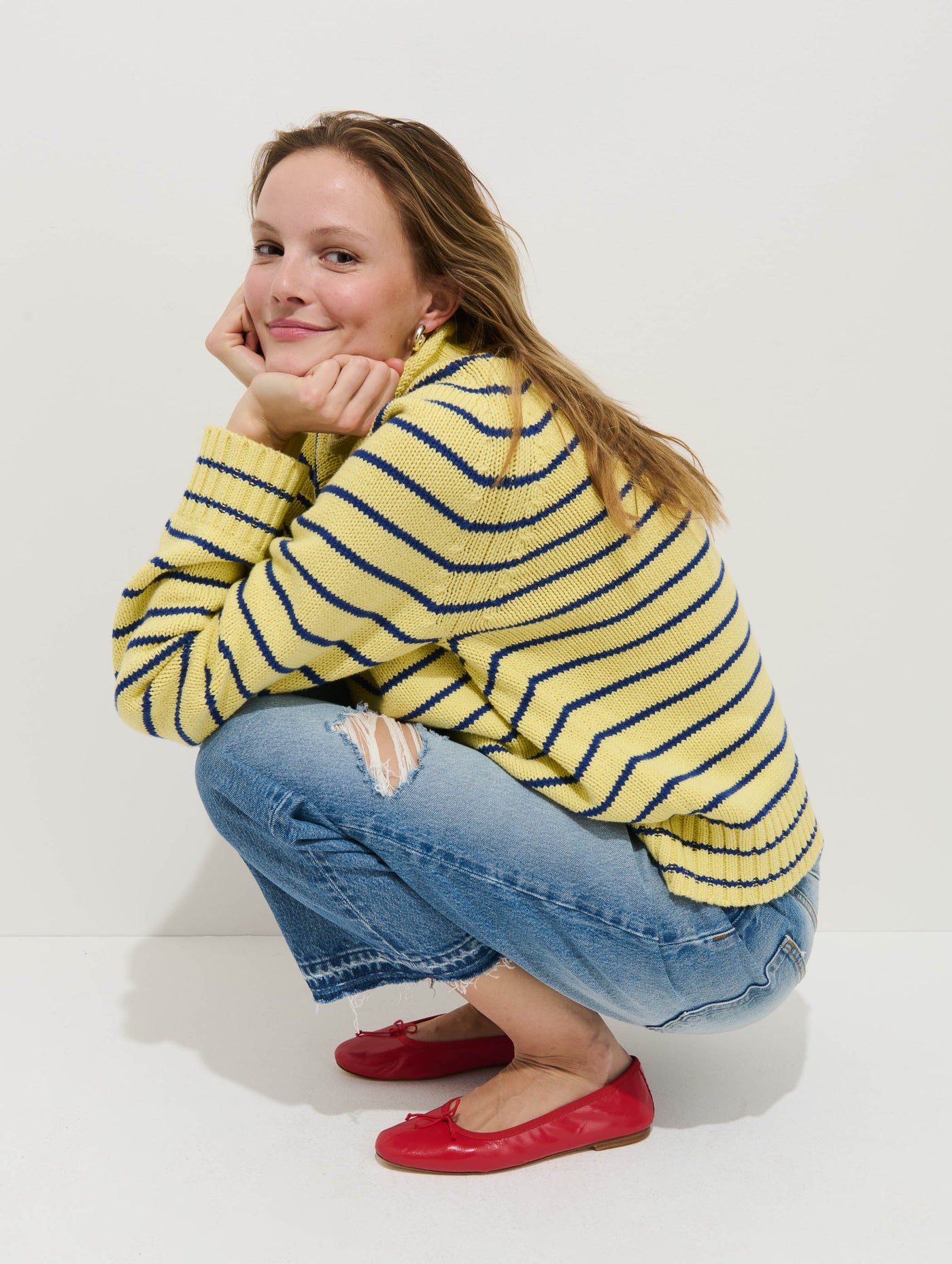 Alex Striped Rollneck In Cotton