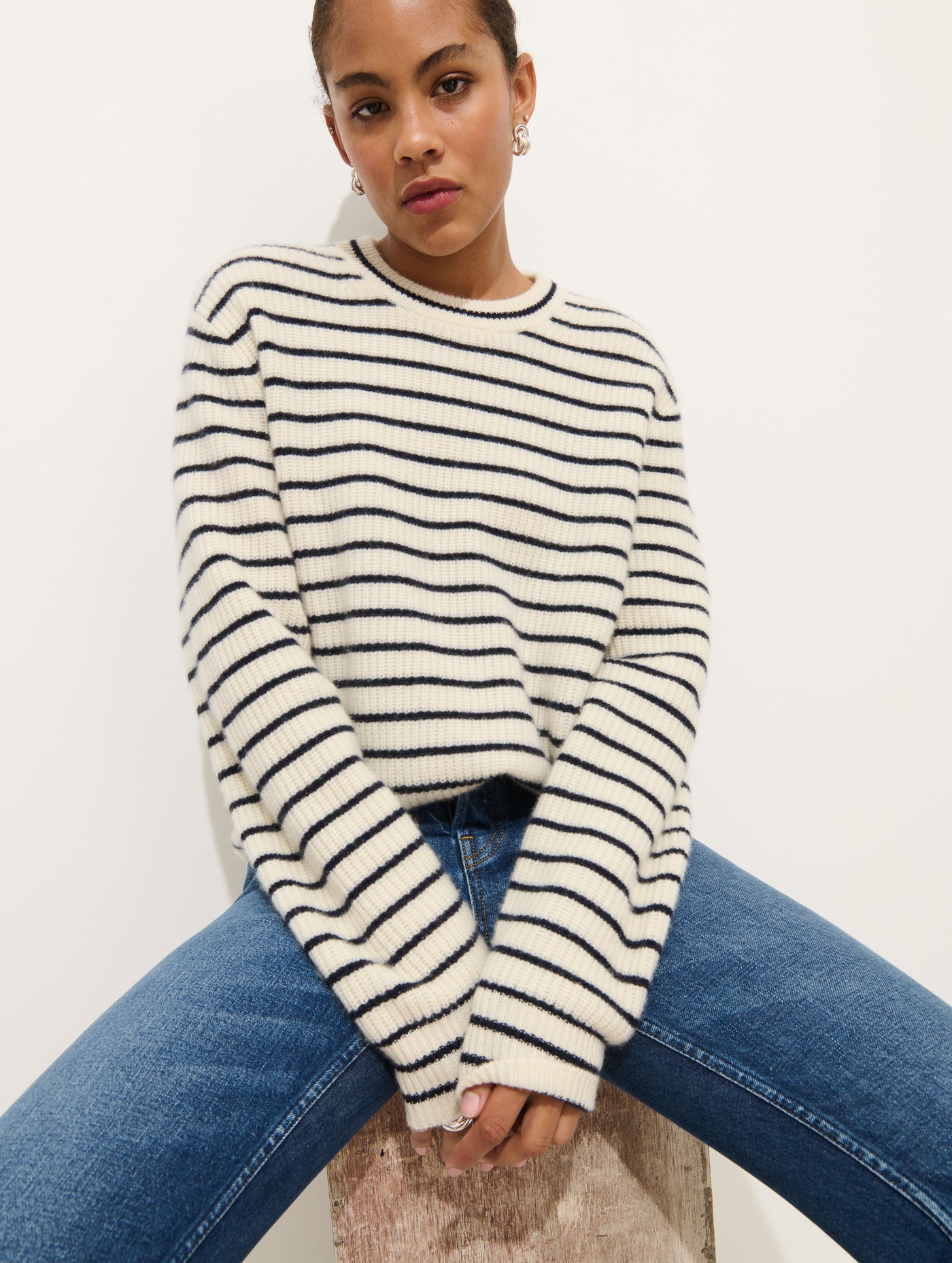 Jordan Sweater In Striped Cashmere