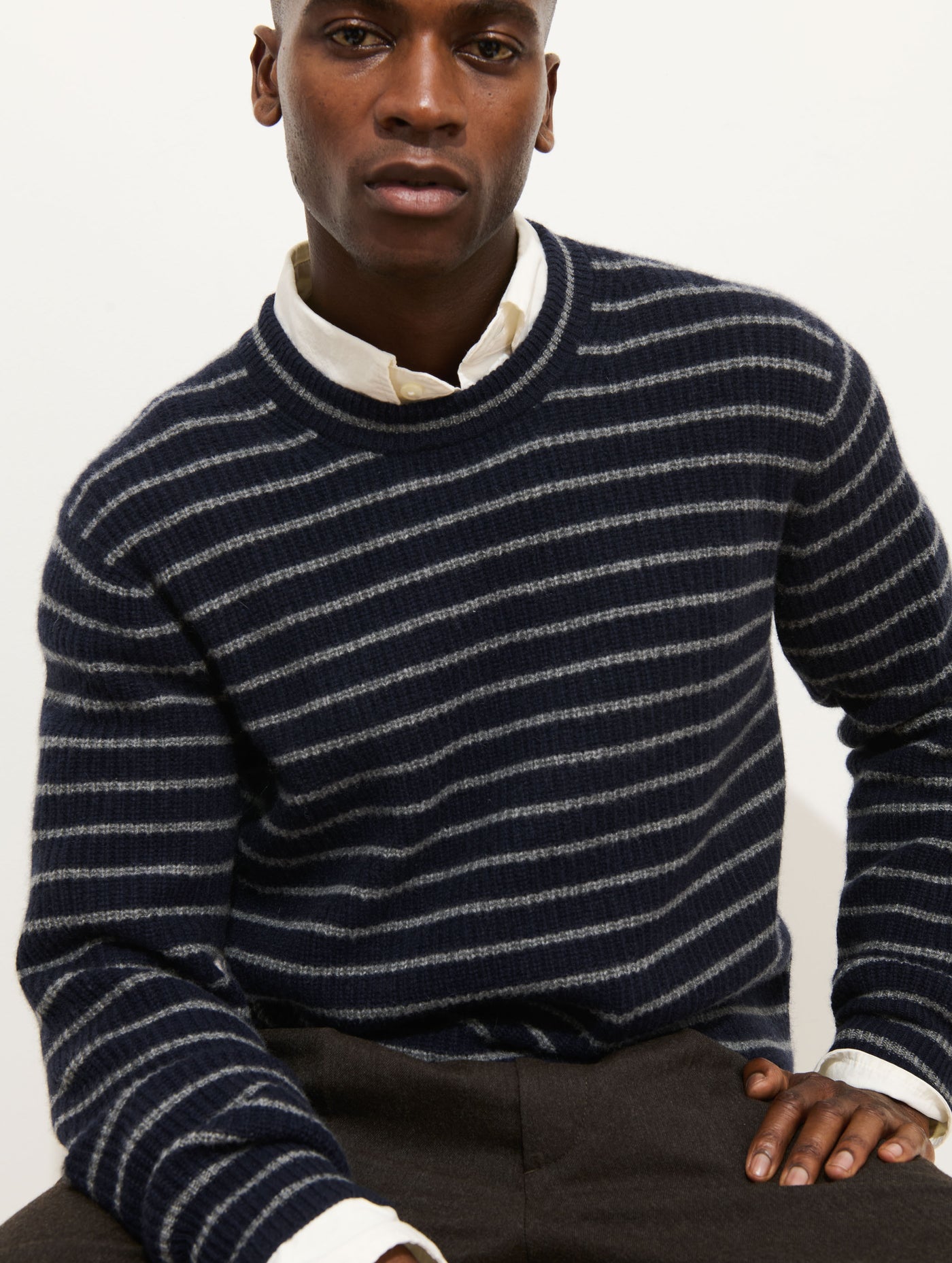 Jordan Sweater In Striped Cashmere