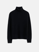 Judd Ribbed Turtleneck in Washed Cashmere