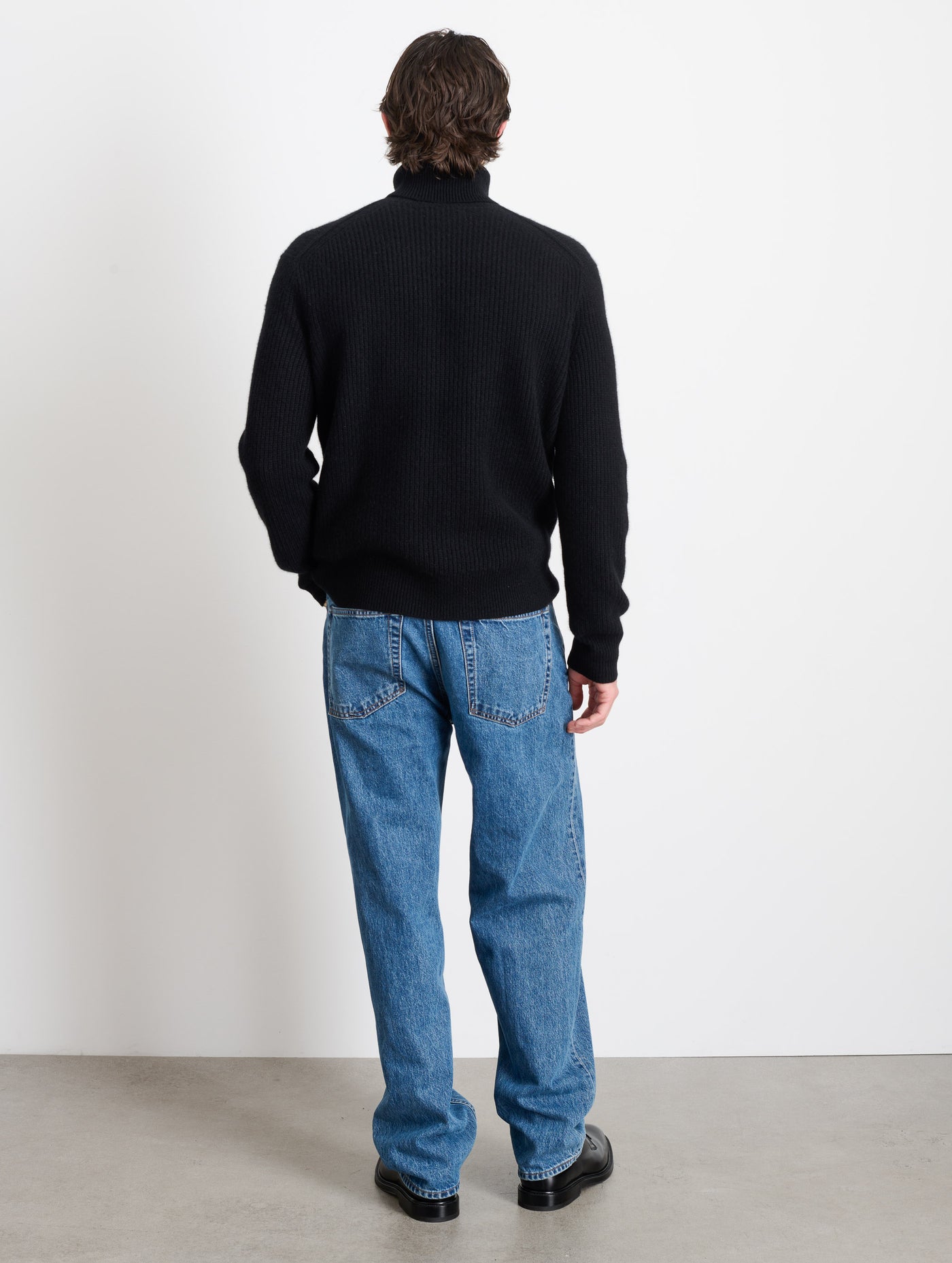 Judd Ribbed Turtleneck in Washed Cashmere