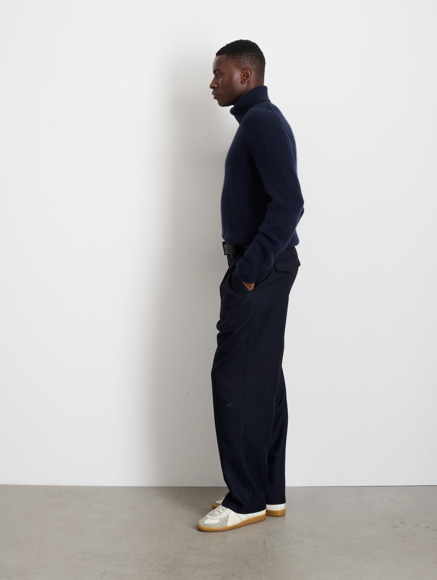 Judd Ribbed Turtleneck in Washed Cashmere