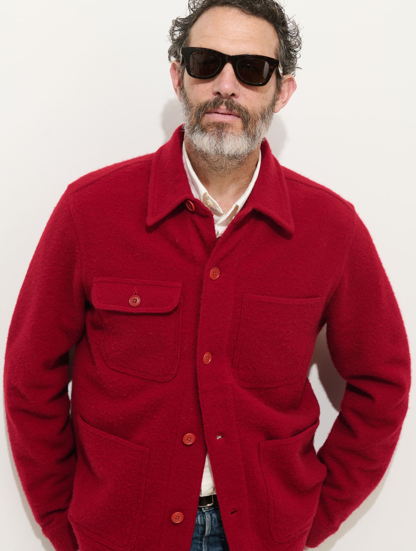 Work Jacket In Merino Wool Knit