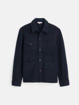 Work Jacket In Boiled Wool In Dark Navy