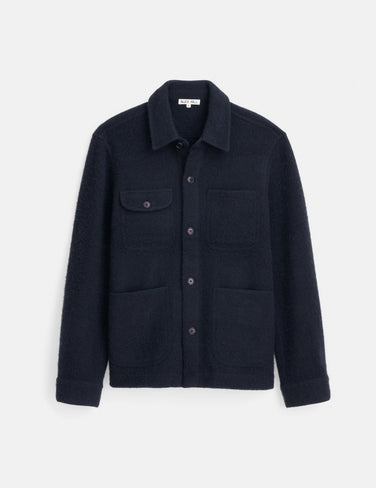 Work Jacket In Boiled Wool In Dark Navy