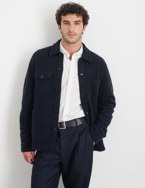 Work Jacket In Merino Wool Knit