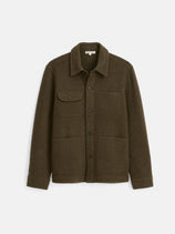 Work Jacket In Boiled Wool In Heather Olive