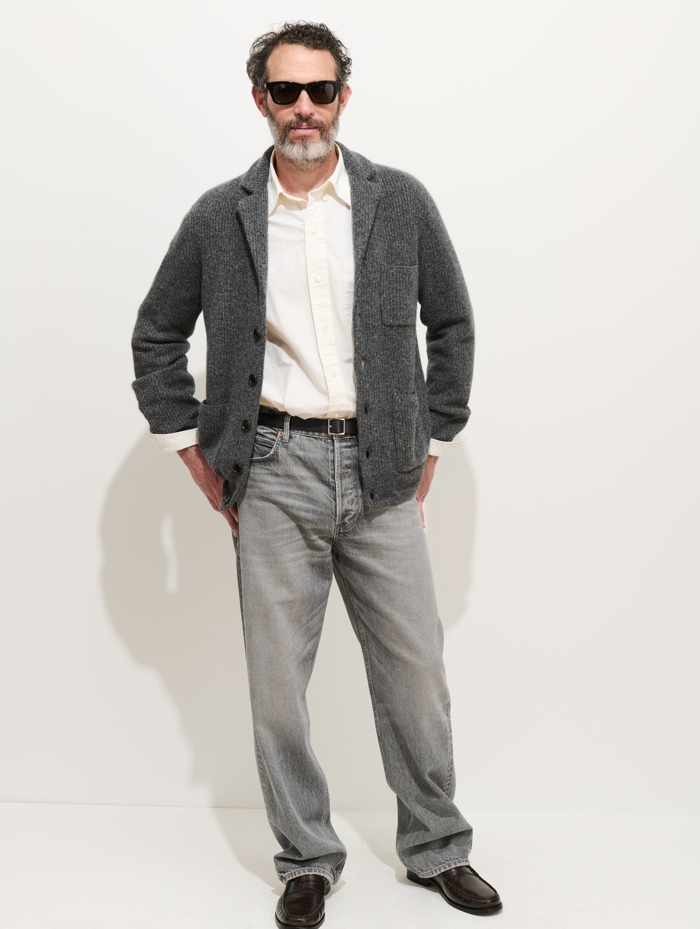 Mitchell Cardigan In Washed Cashmere