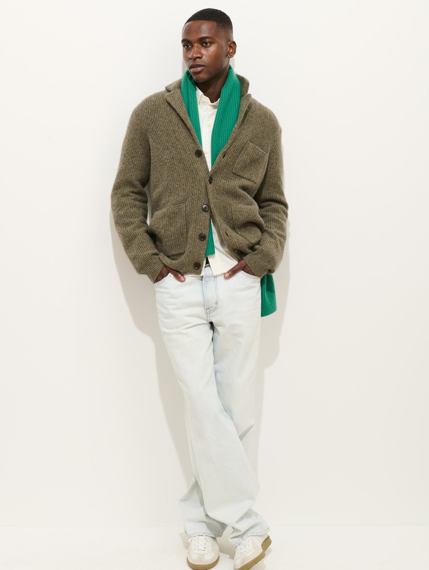 Mitchell Cardigan In Washed Cashmere