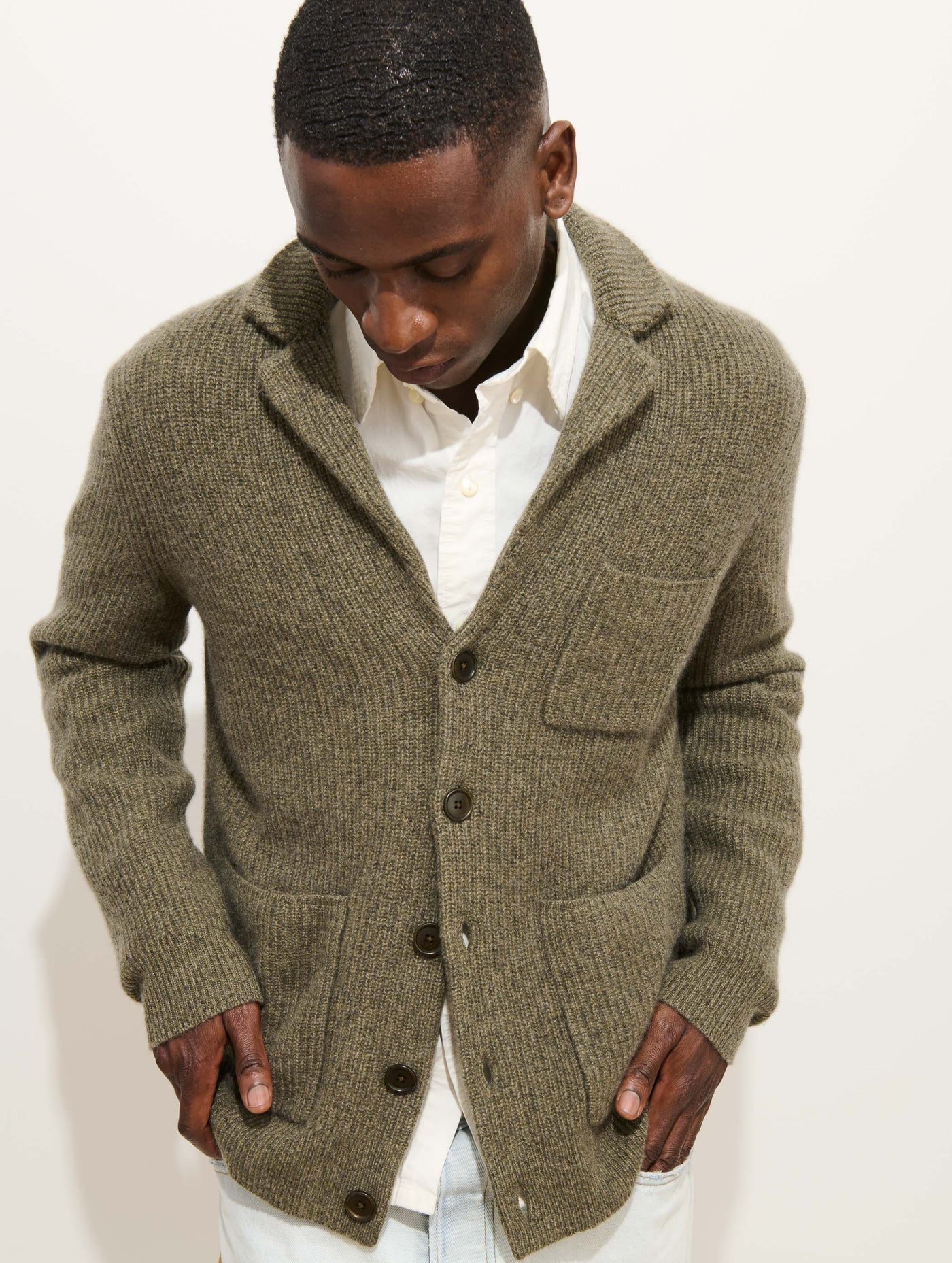 Mitchell Cardigan In Washed Cashmere