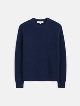Jordan Sweater In Washed Cashmere In Heather Navy
