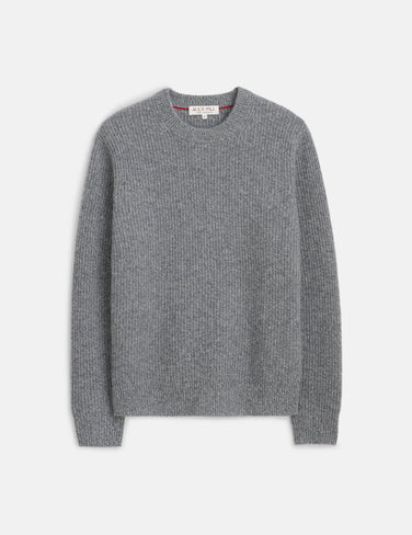 Jordan Sweater In Washed Cashmere In Heather Grey