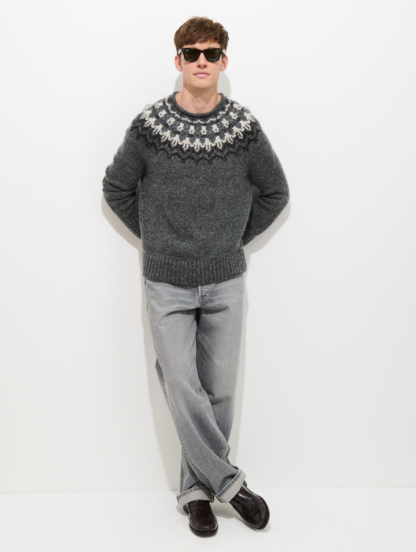 Fairisle Rollneck Sweater In Alpaca