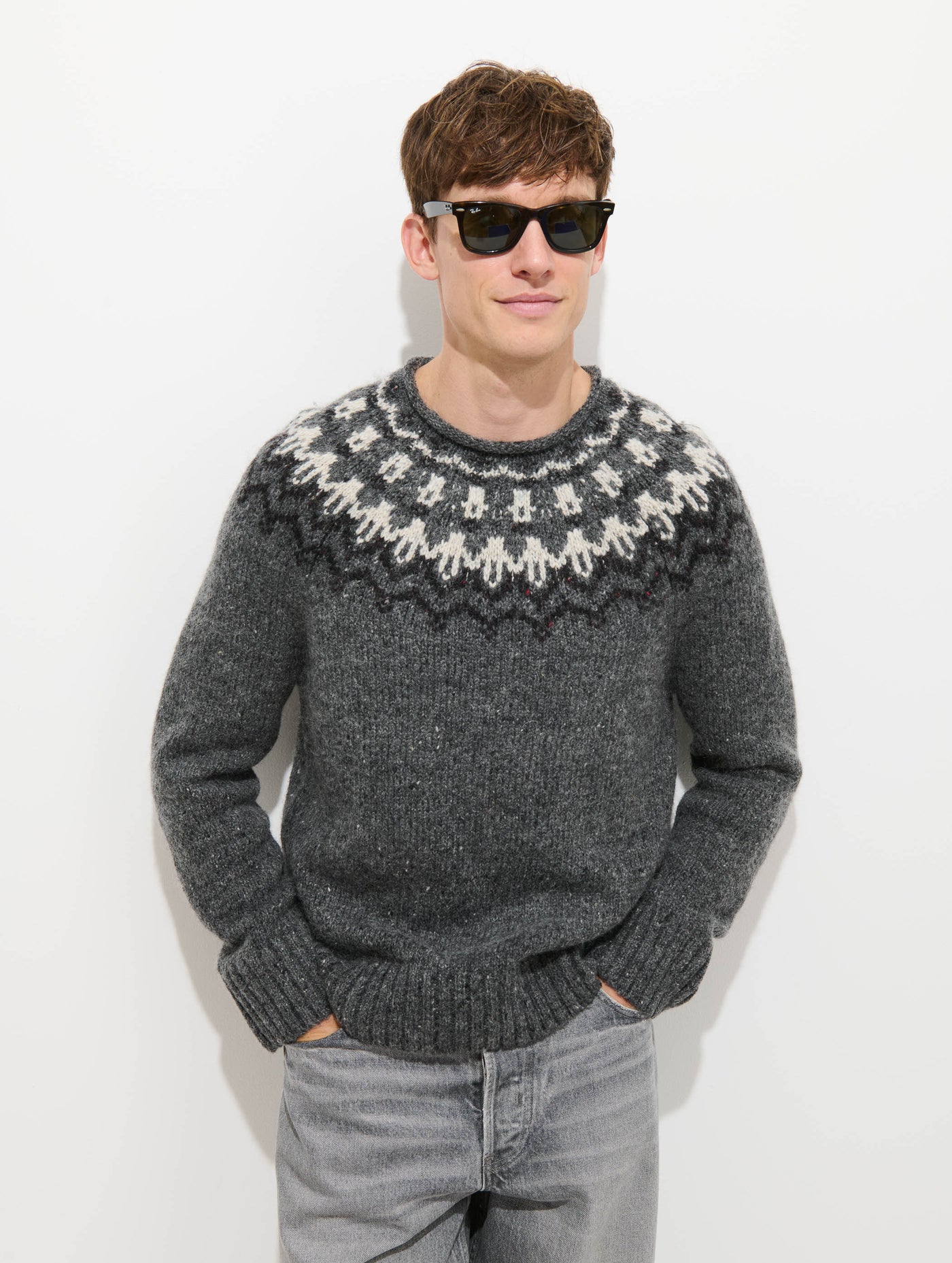 Fairisle Rollneck Sweater In Alpaca