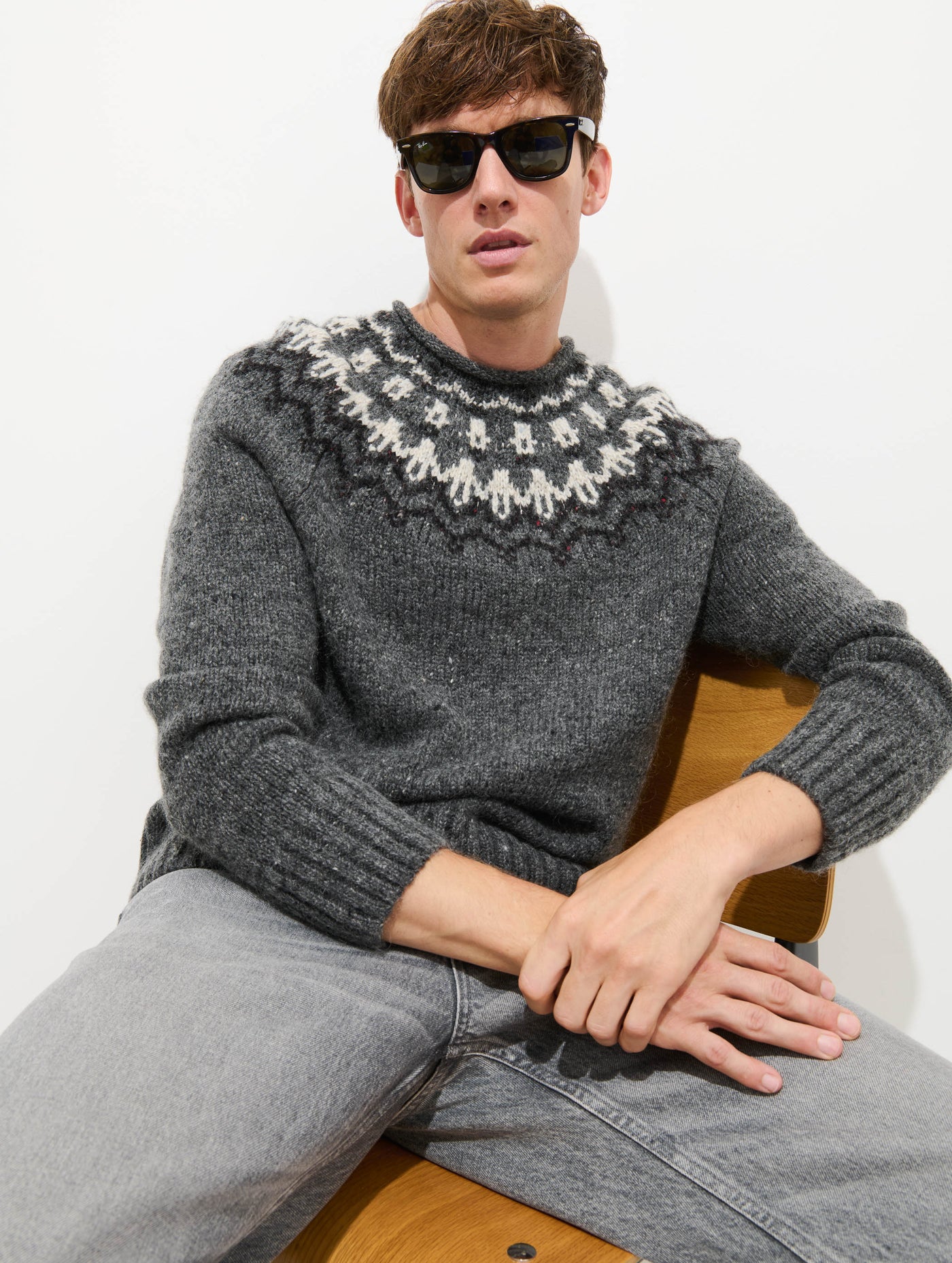 Fairisle Rollneck Sweater In Alpaca