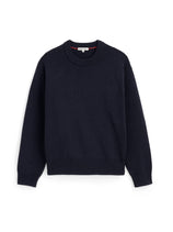Gabriel Crewneck Sweater In Cotton Linen In Dark Navy