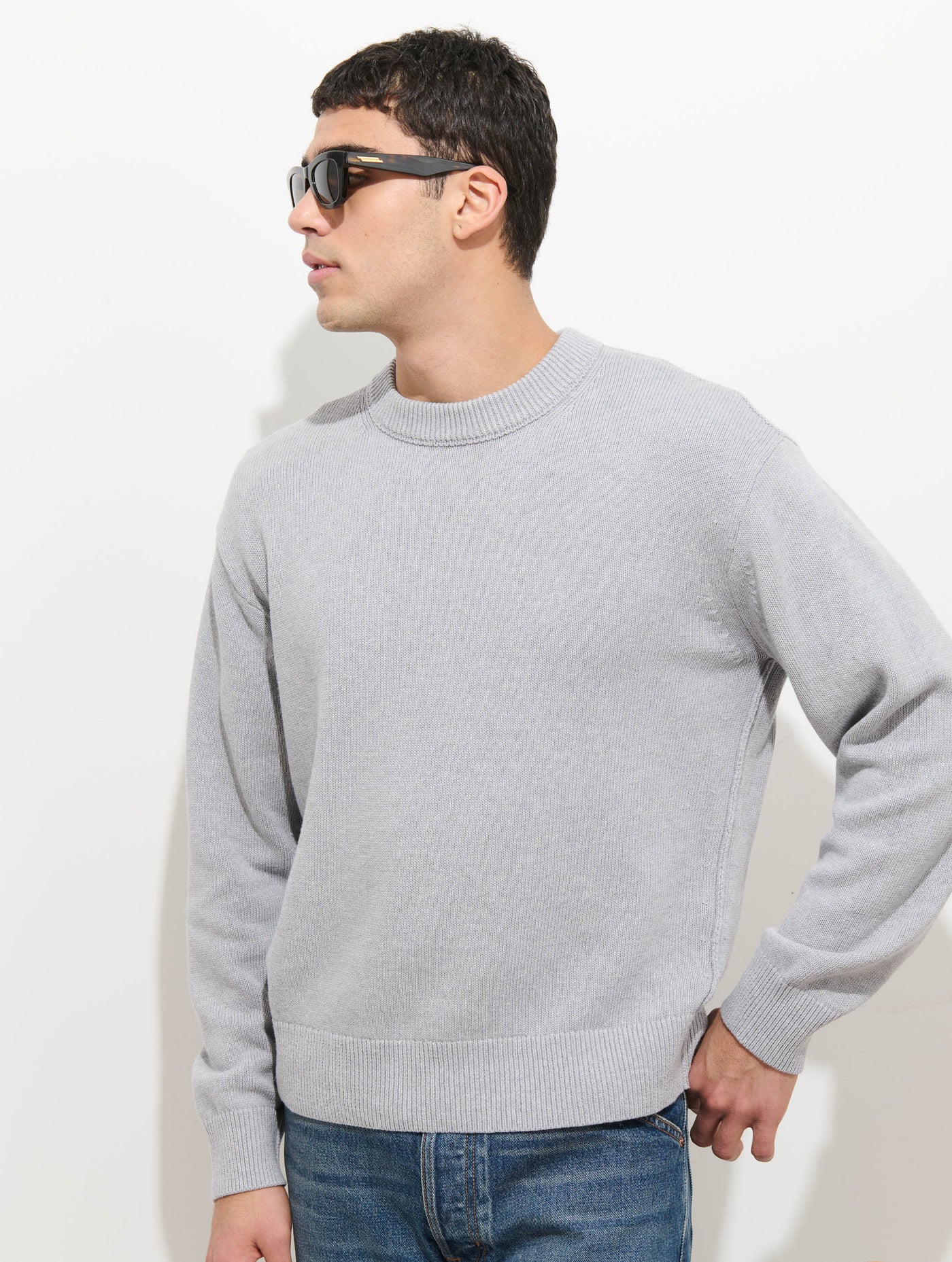 Gabriel Crewneck Sweater In Cotton Linen
