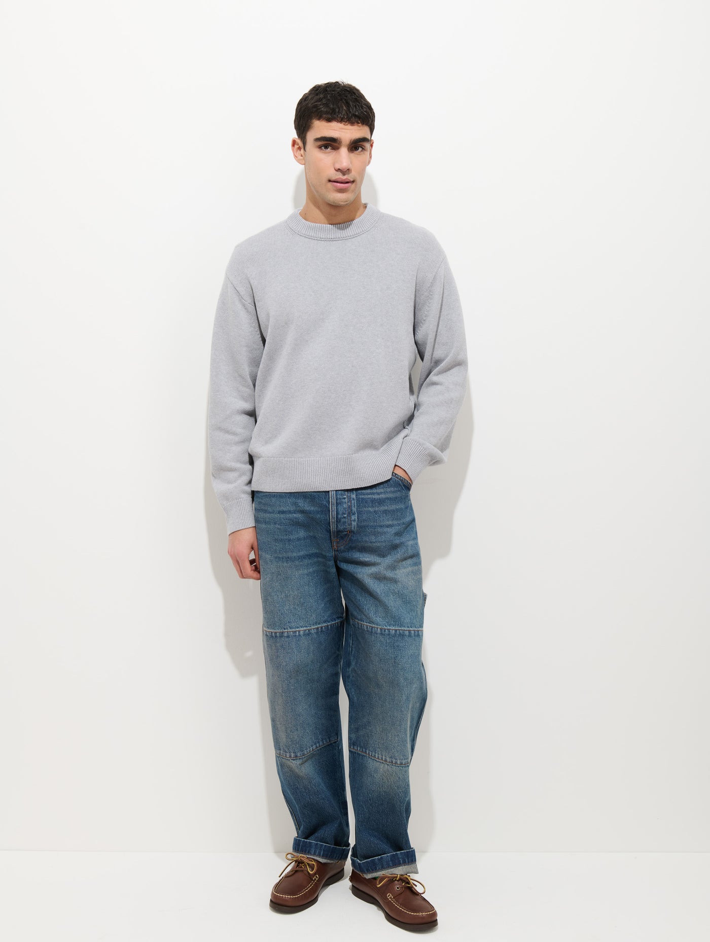 Gabriel Crewneck Sweater In Cotton Linen