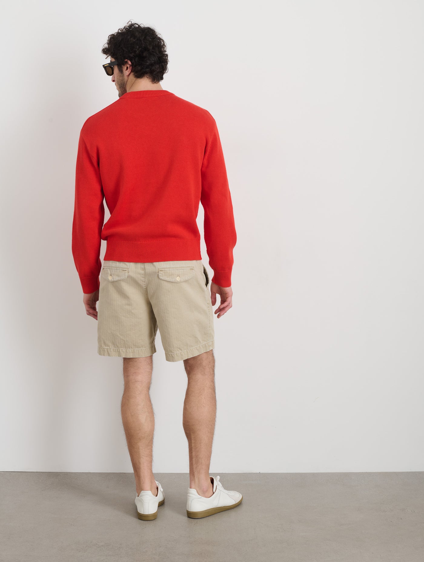Pull On Short In Cotton Herringbone