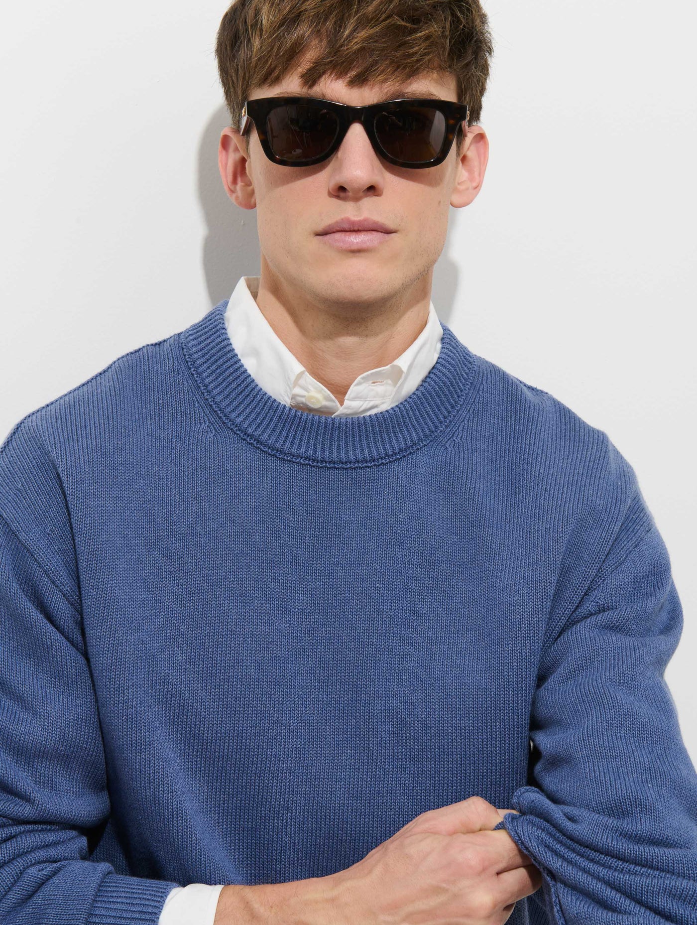 Gabriel Crewneck Sweater In Cotton Linen