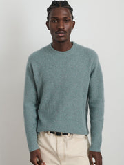 Jordan Sweater In Lightweight Cashmere In Heather Lagoon