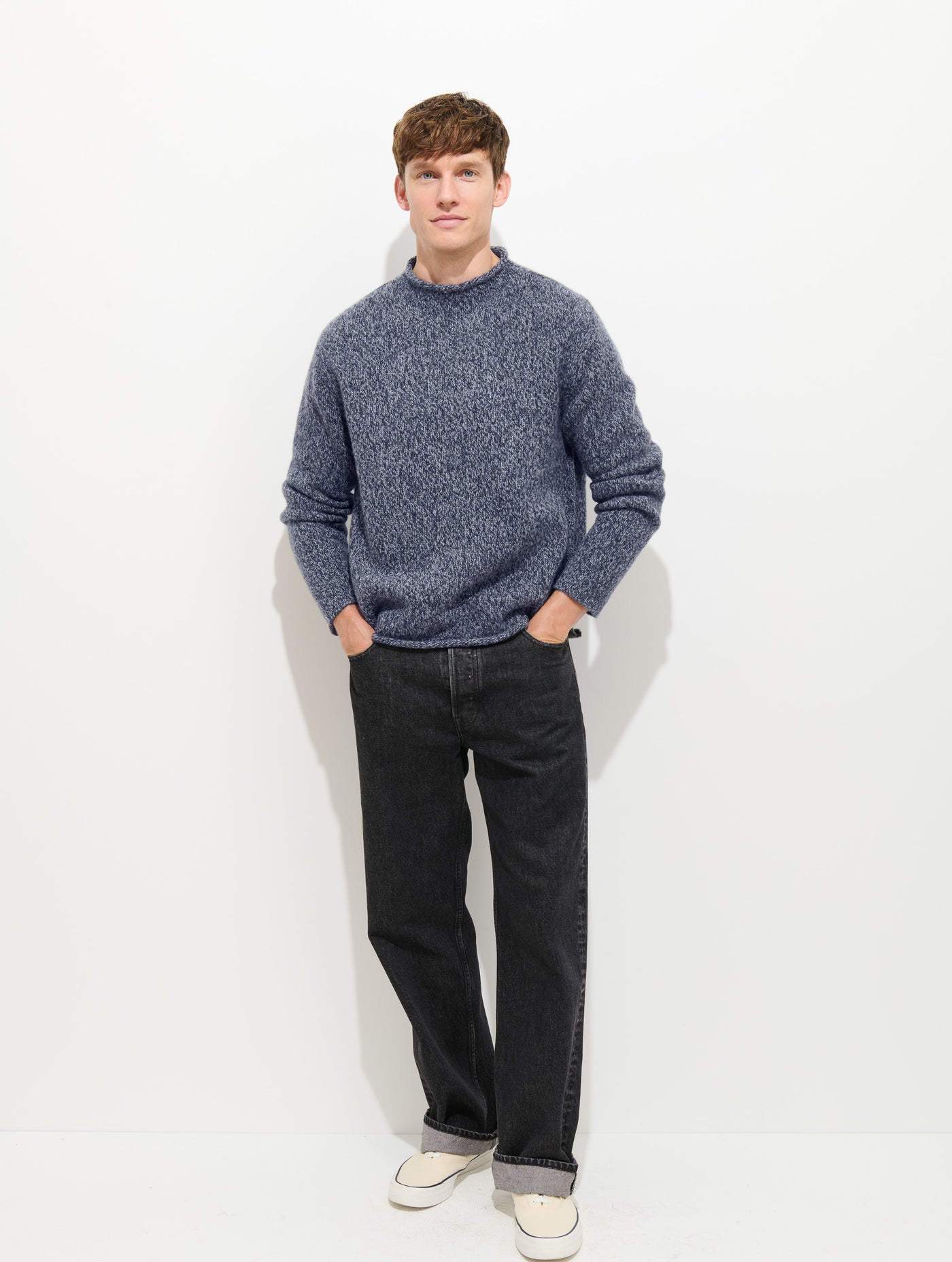 Marled Rollneck In Merino Wool