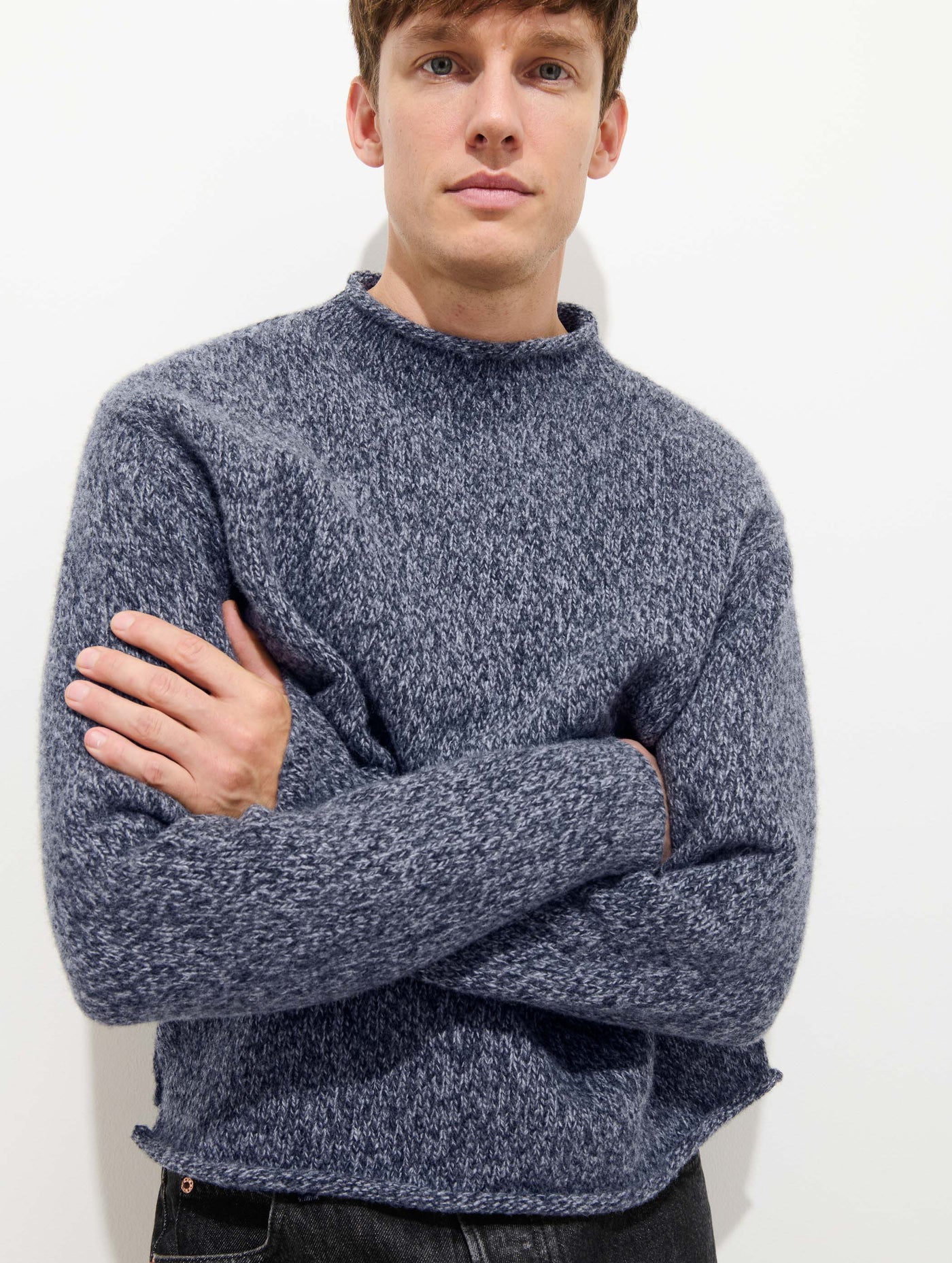 Marled Rollneck In Merino Wool