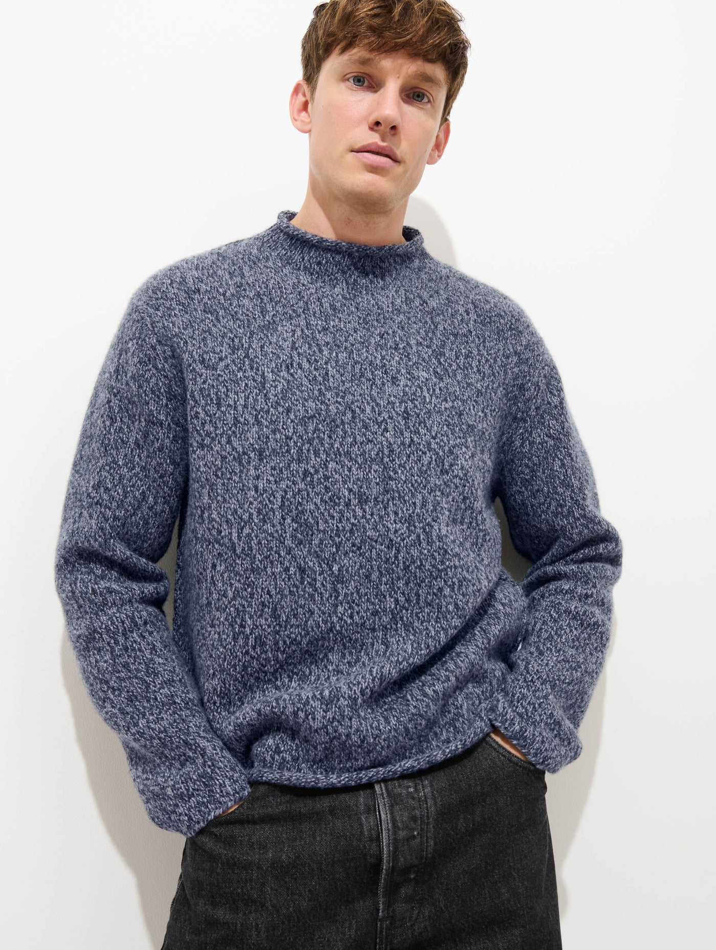 Marled Rollneck In Merino Wool