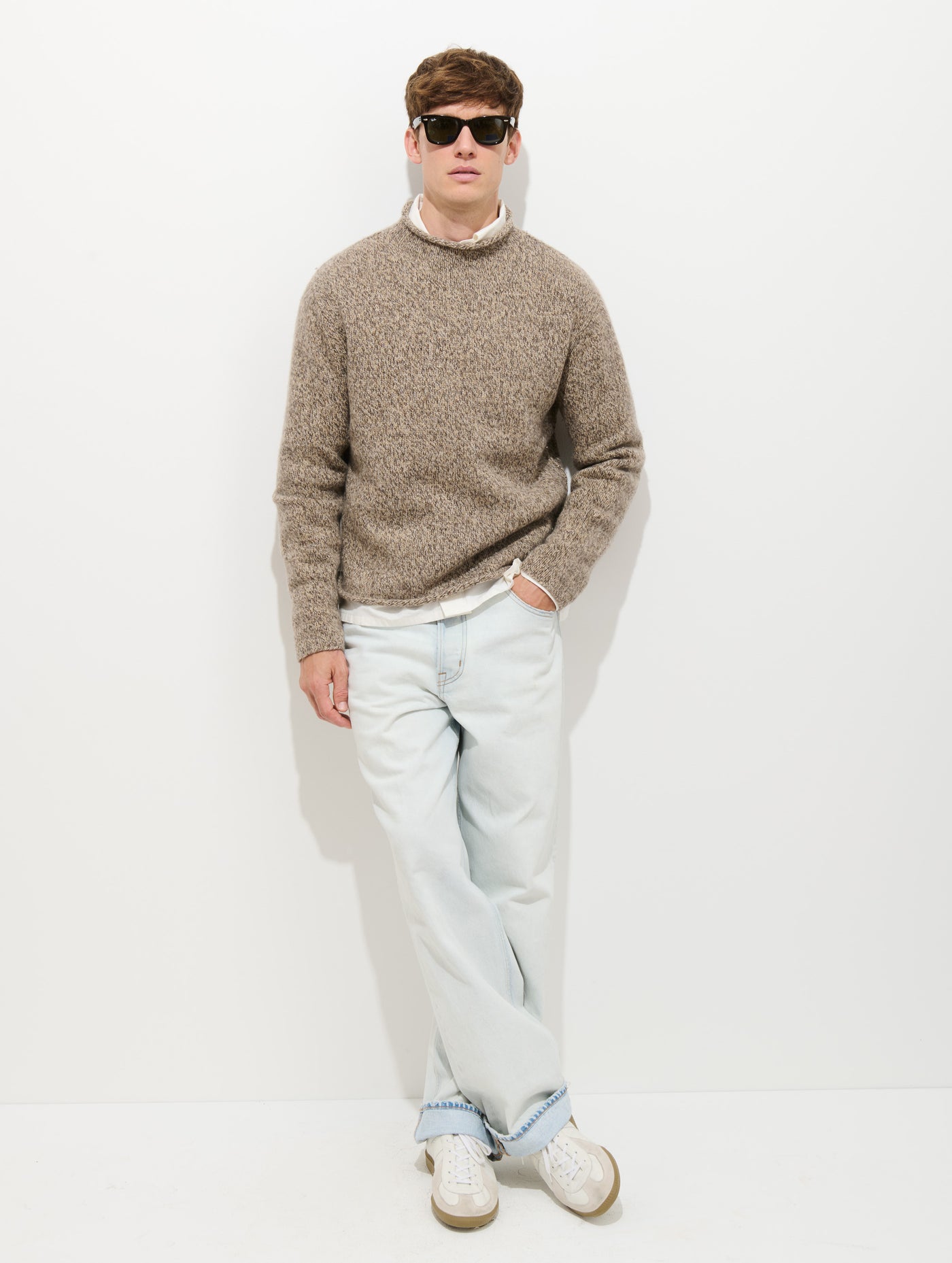 Marled Rollneck In Merino Wool