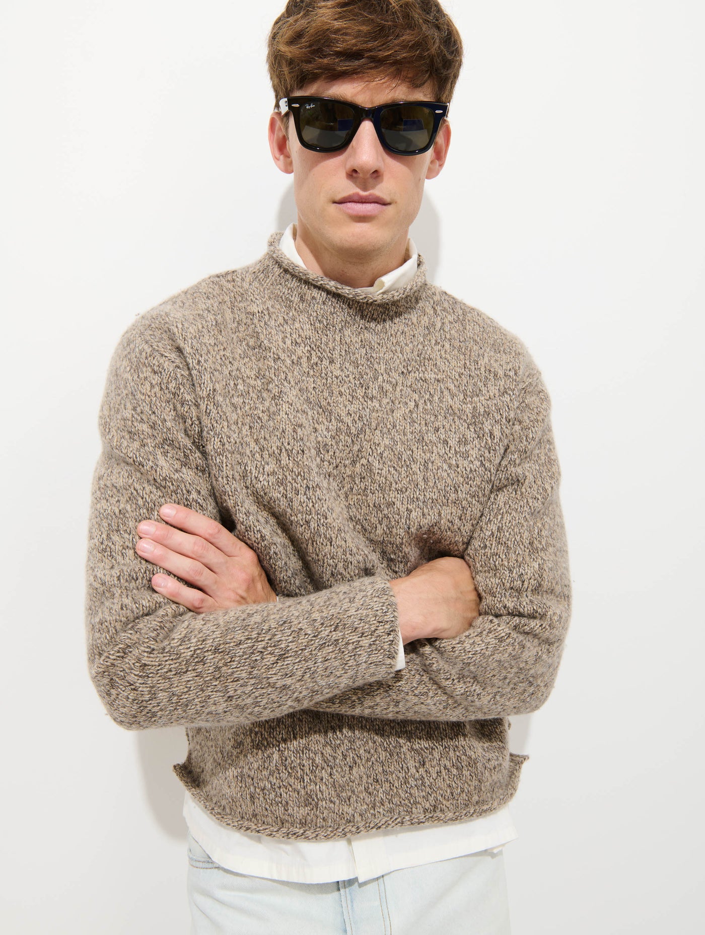 Marled Rollneck In Merino Wool