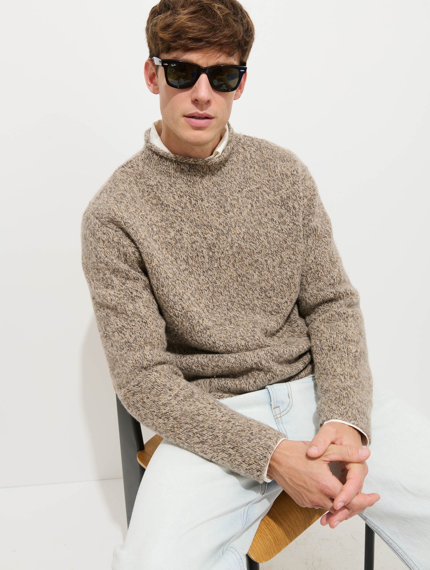 Marled Rollneck In Merino Wool