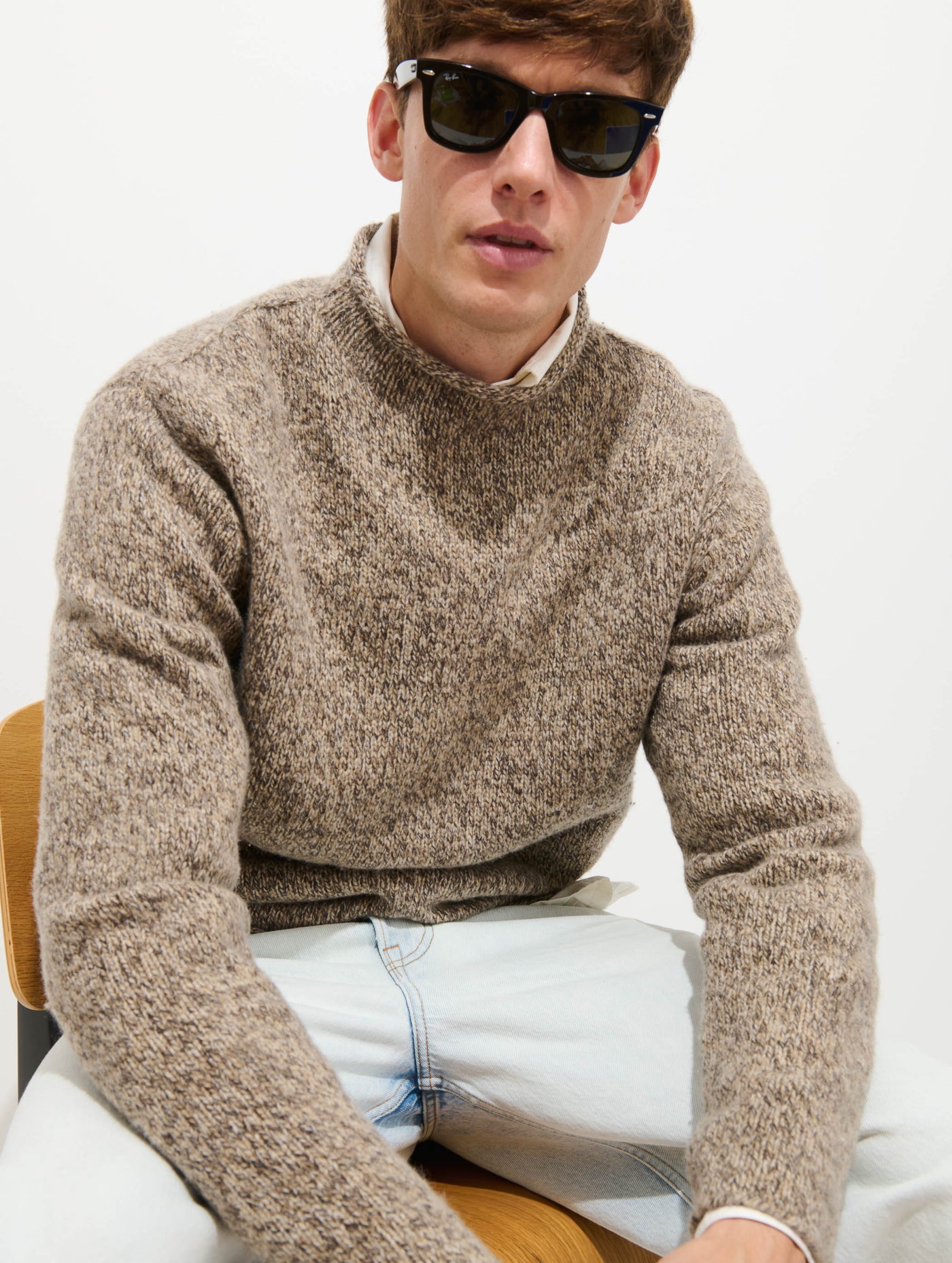 Marled Rollneck In Merino Wool