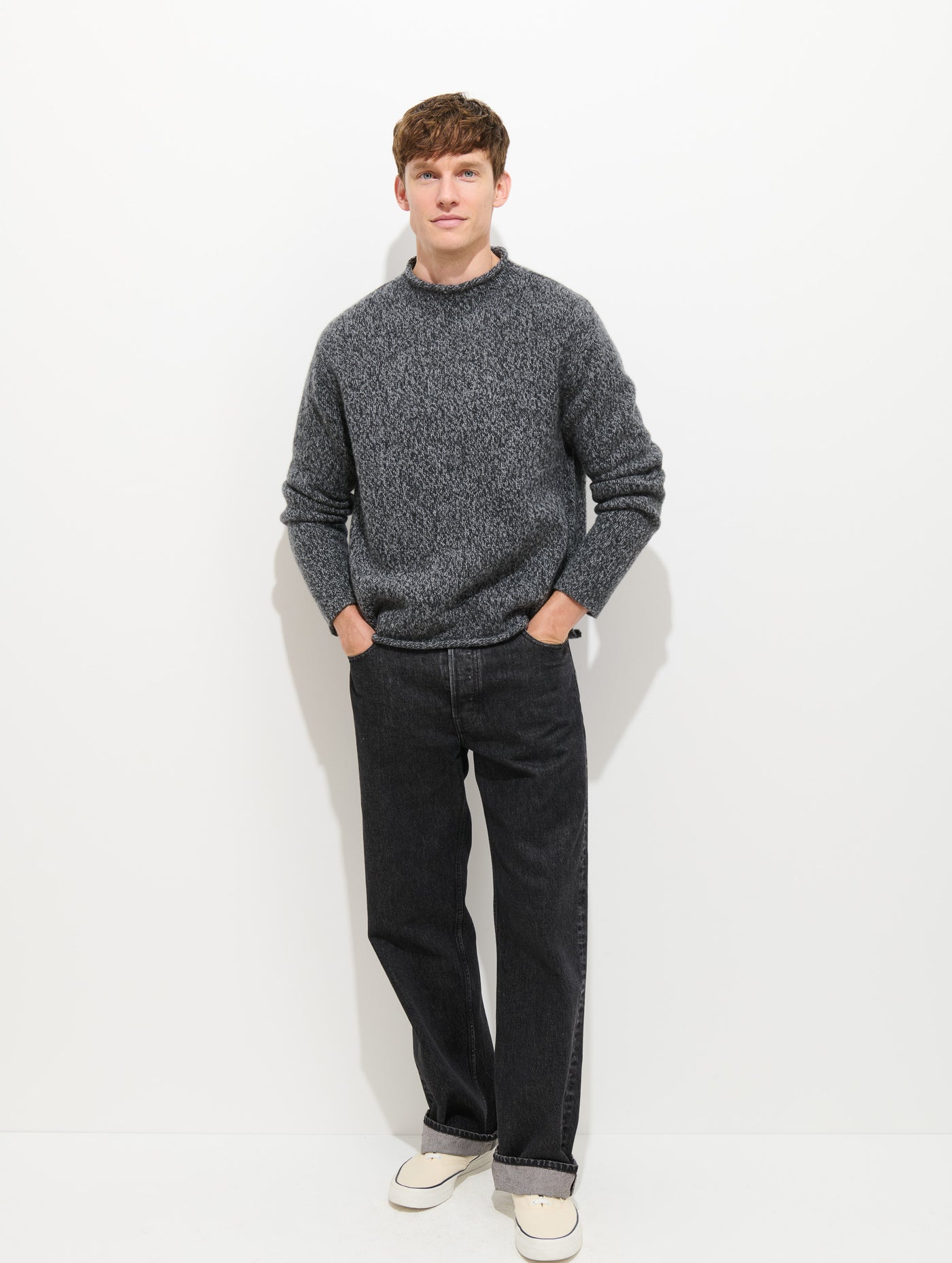Marled Rollneck In Merino Wool