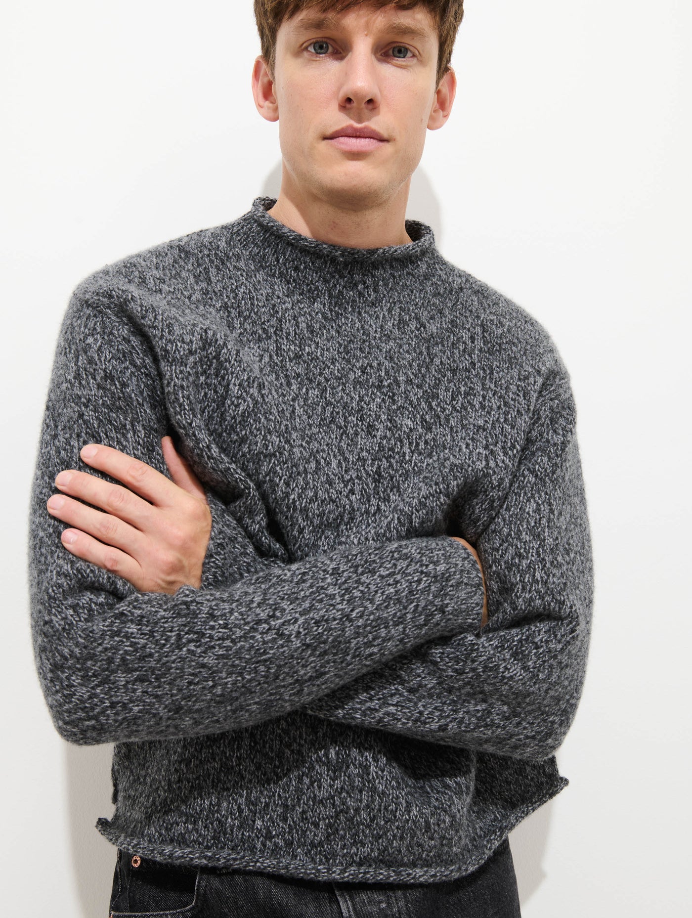 Marled Rollneck In Merino Wool