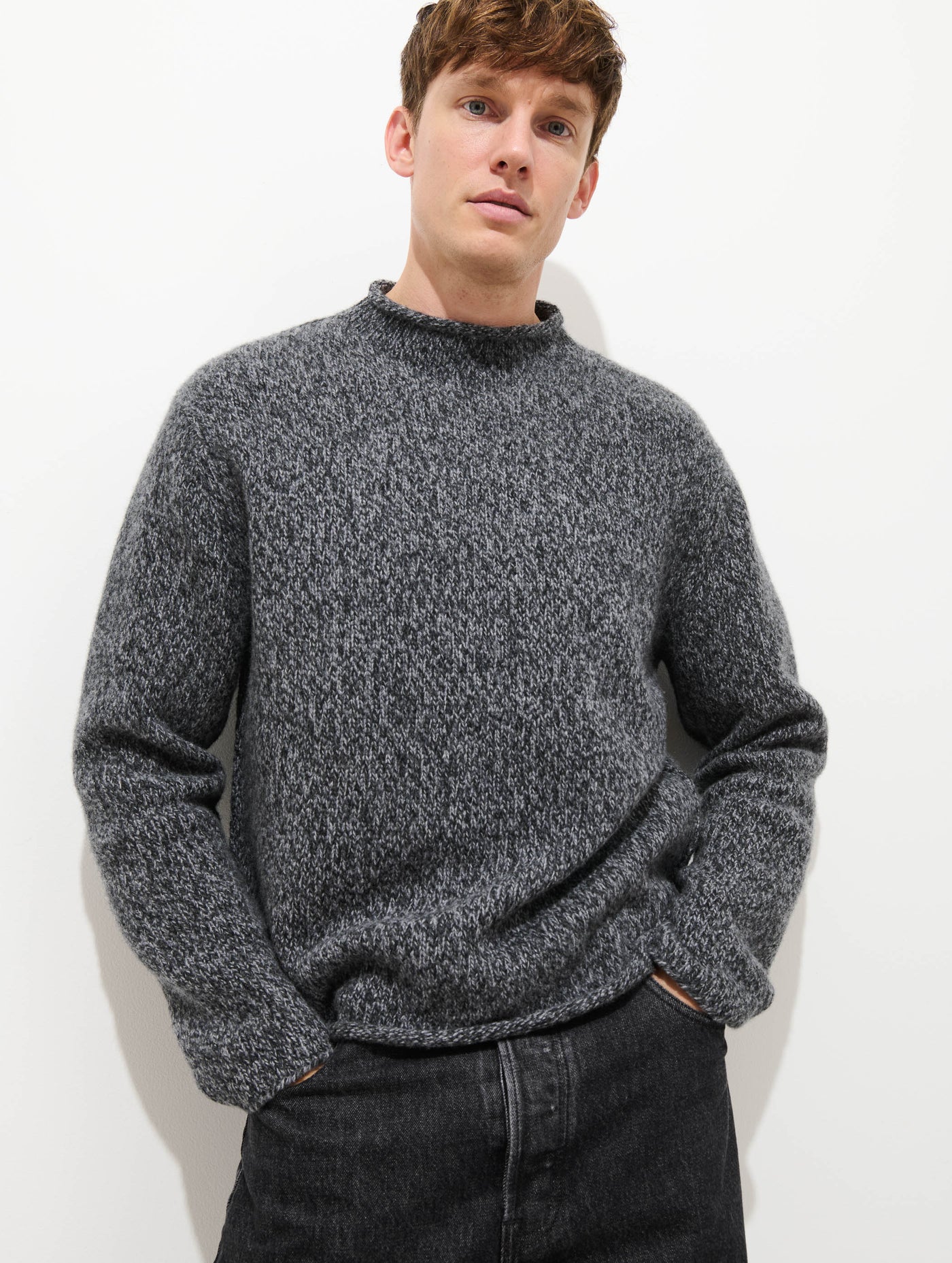 Marled Rollneck In Merino Wool