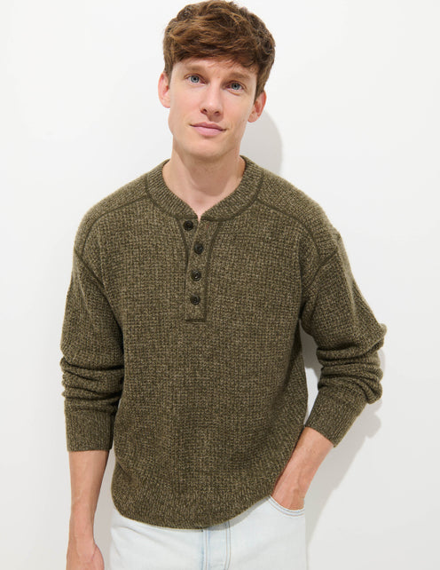 Waffle Henley In Cashmere