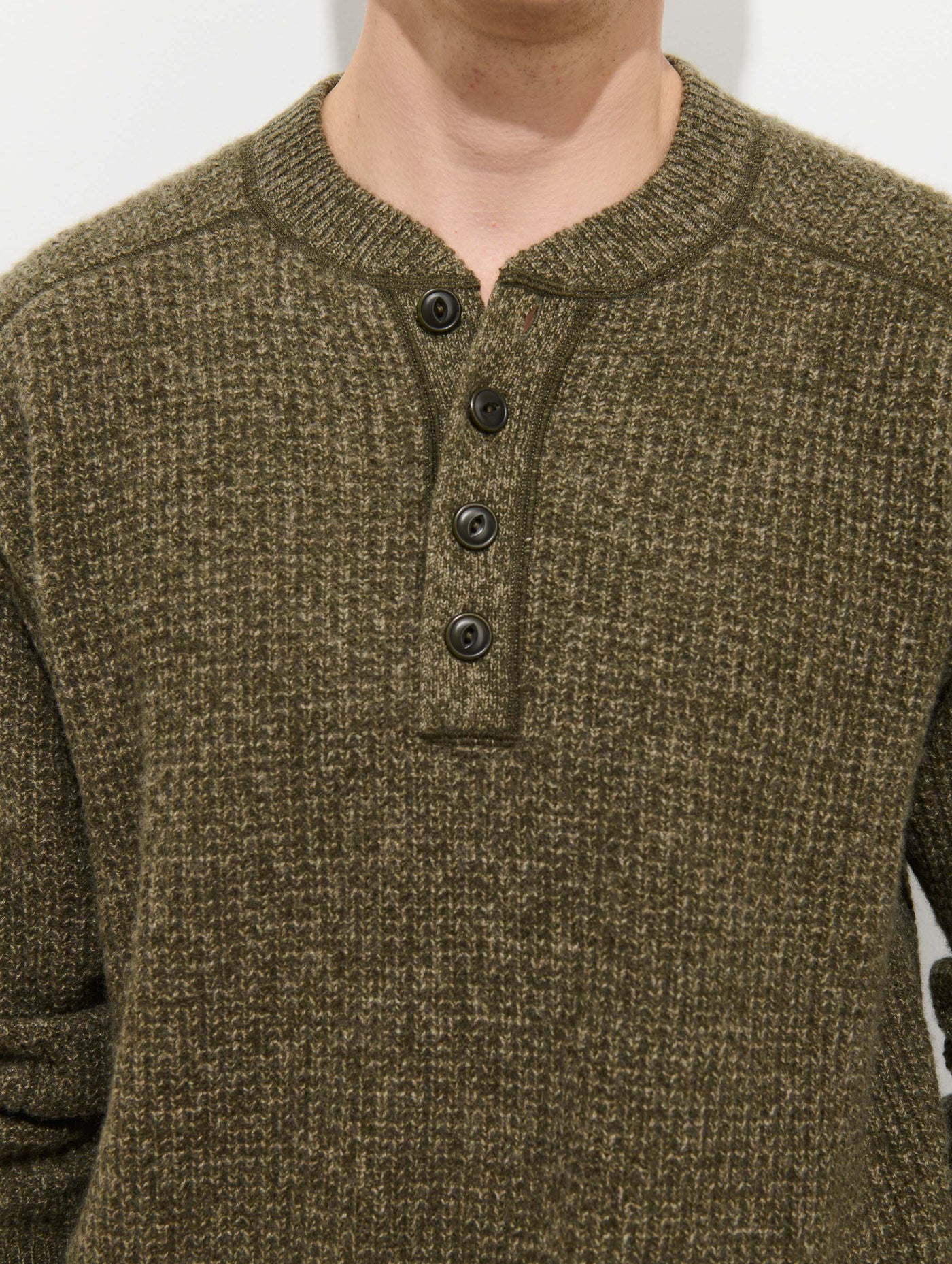 Waffle Henley In Cashmere