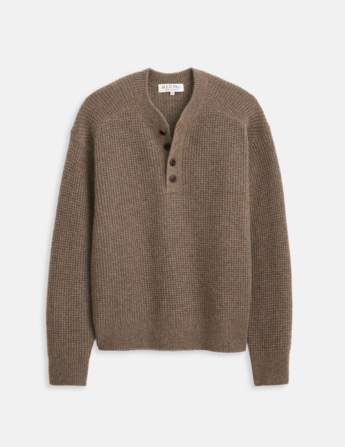 Waffle Henley In Cashmere