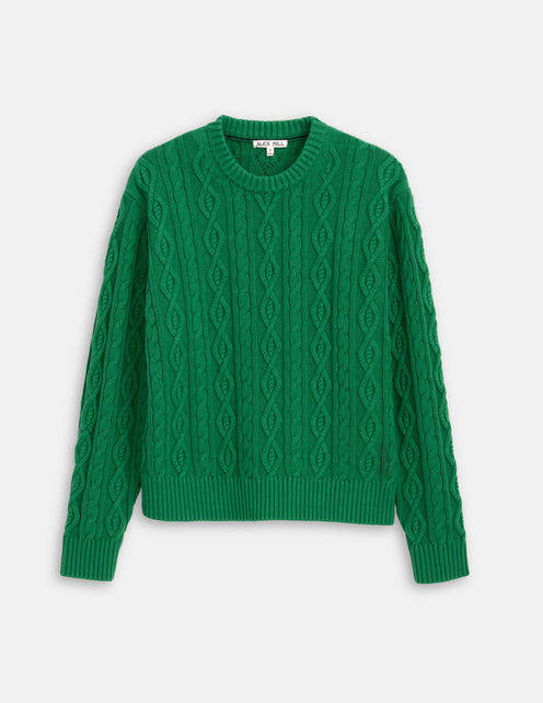 Aaron Cable Sweater in Cotton