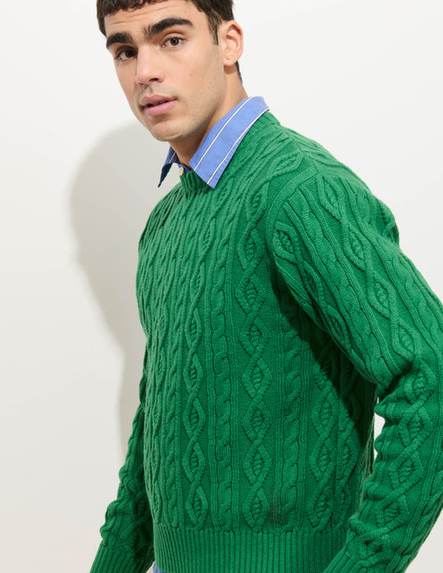 Aaron Cable Sweater in Cotton
