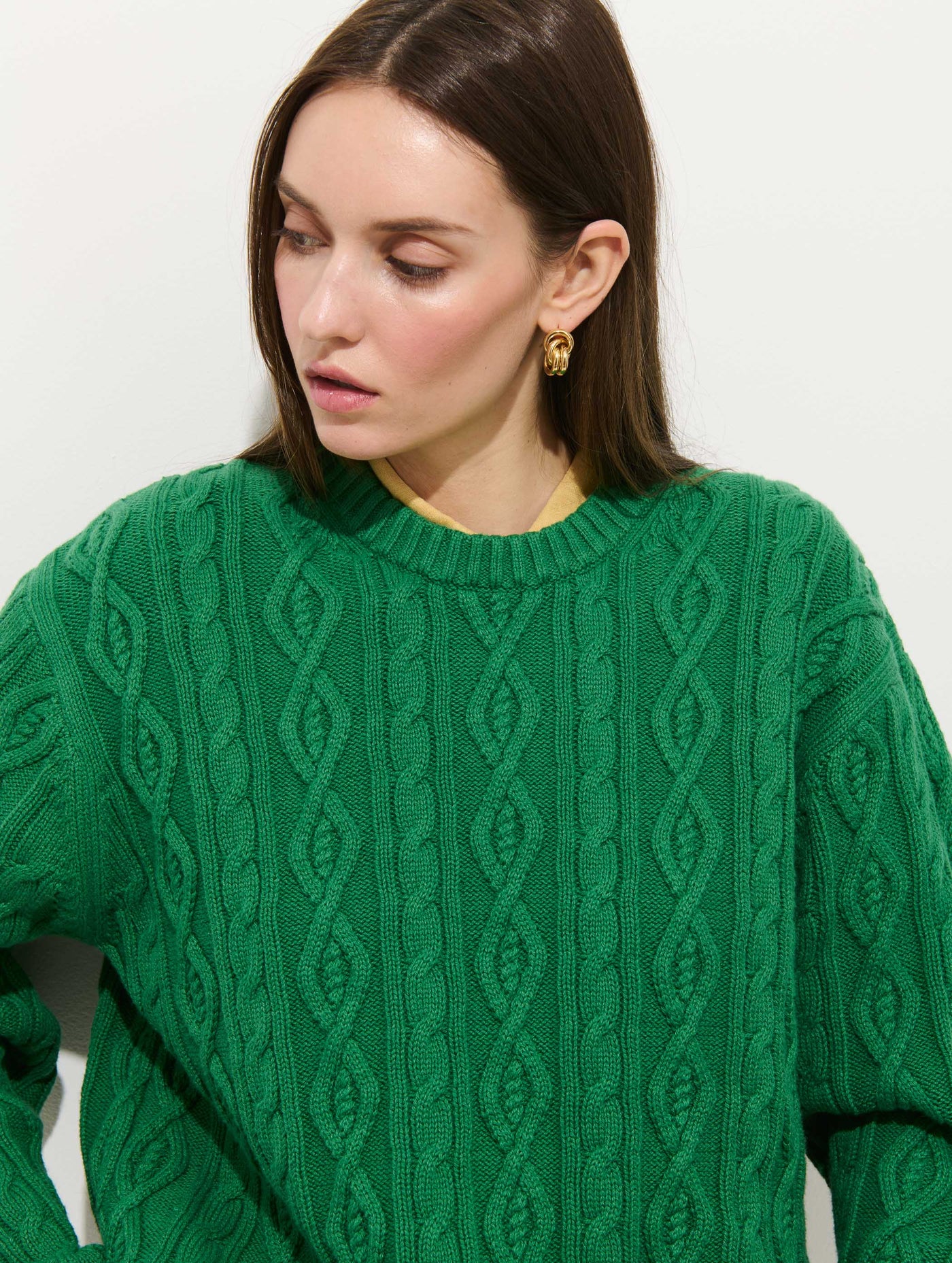 Aaron Cable Sweater in Cotton