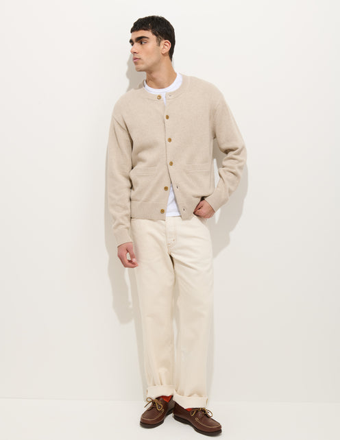 Aaron Cardigan In Cotton Linen