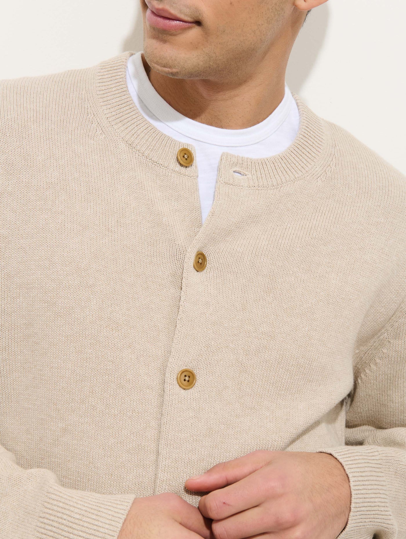 Aaron Cardigan In Cotton Linen