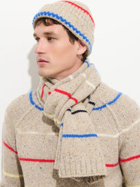 Freddie Striped Beanie in Donegal